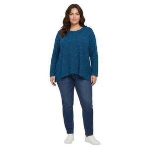 Avenue Plus Blue Nubby Textured Pullover Sweater 26/28